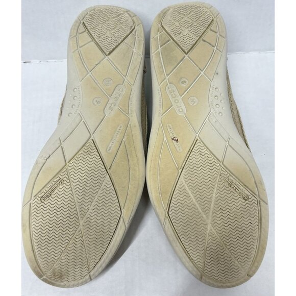 Crocs Walu Casual Slip on Canvas Loafer Womens Size 9 Style 14391 Beige - Picture 6 of 7